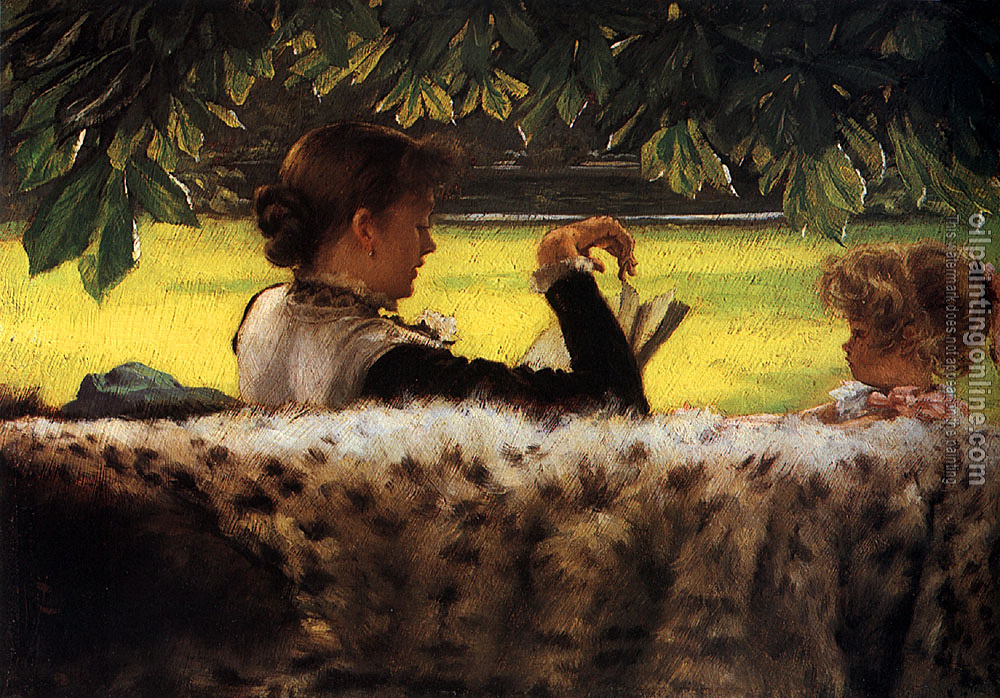 Tissot, James - Reading a Story